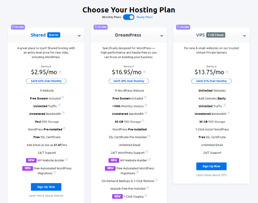 DreamHost Prices